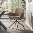 Eetkamerstoelen - Set van 2 eetkamerstoelen Savona draaibaar Hoven rich champagne - Dimehouse
