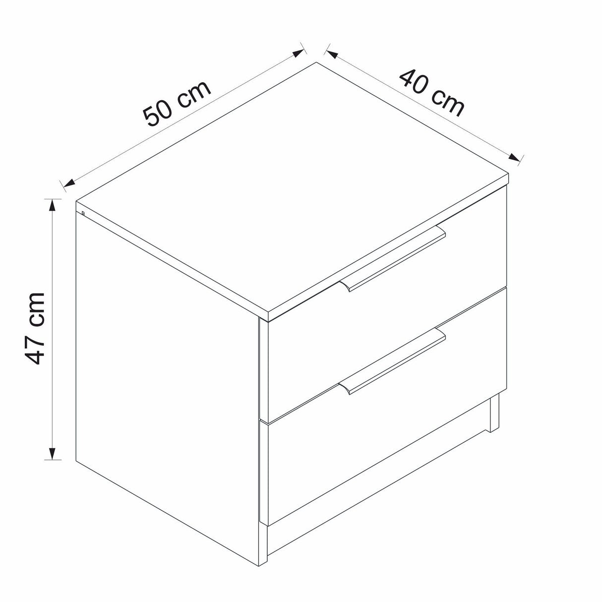 Nachtkastjes - Nachtkastje Kala Plus Walnoot Melamine 54x40x47 cm - Dimehouse
