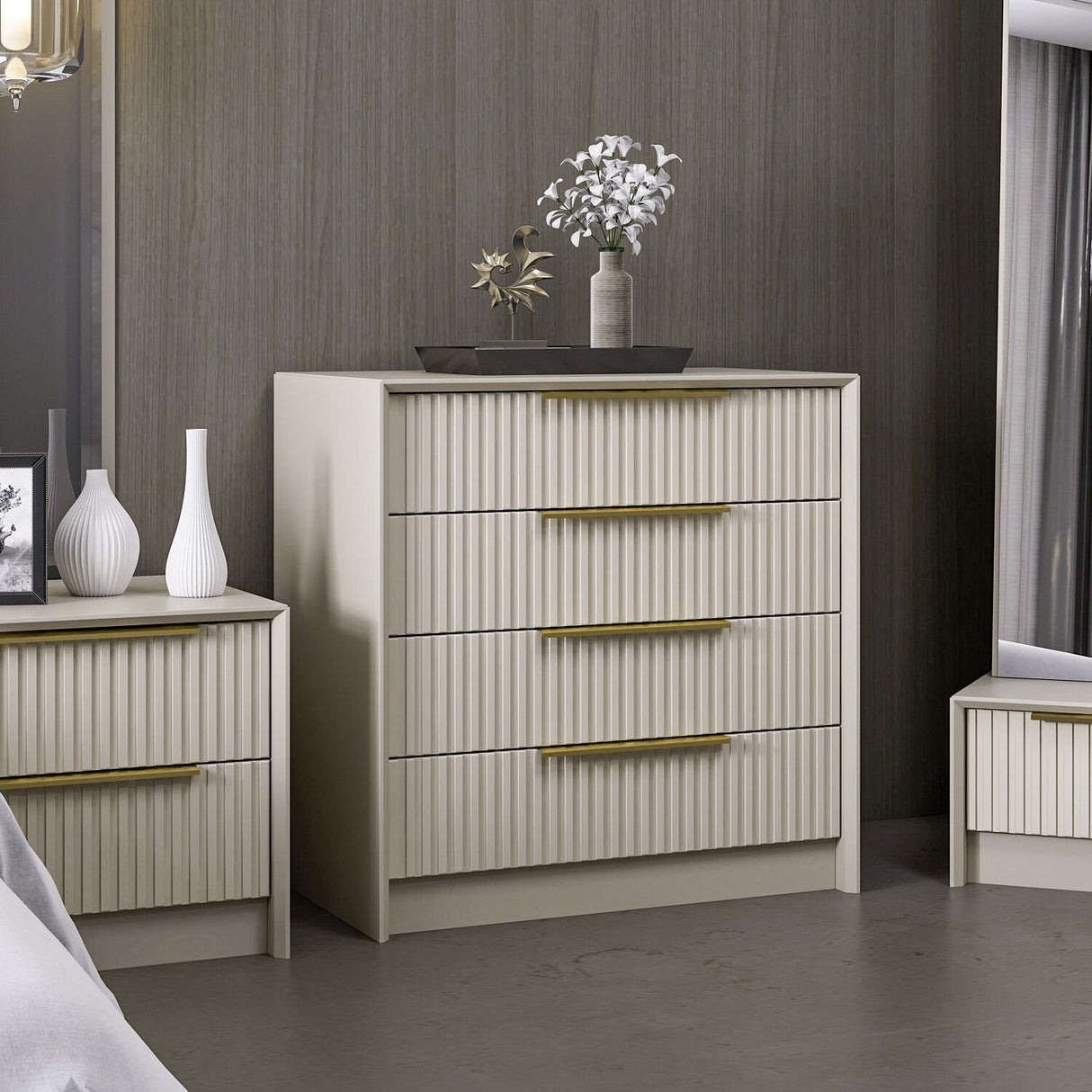 Ladekasten - Ladekast Kala Luxe Steen Melamine 72x77x45 cm - Dimehouse