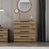 Ladekasten - Ladekast Kala Plus Walnoot Melamine 73x77x42 cm - Dimehouse