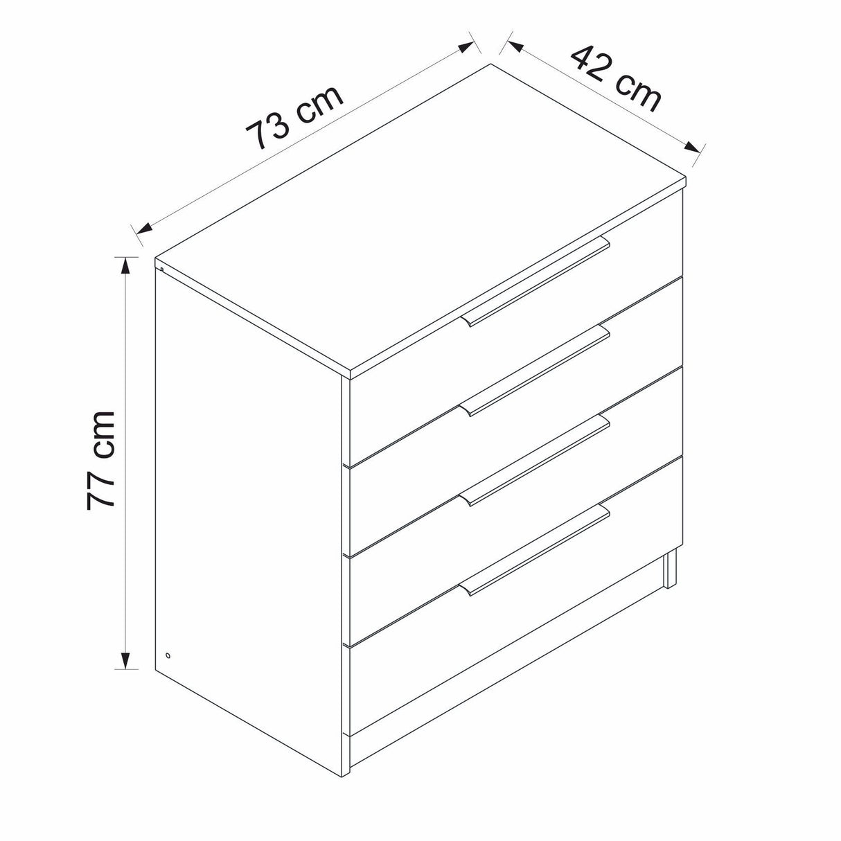 Ladekasten - Ladekast Kala Plus Walnoot Melamine 73x77x42 cm - Dimehouse