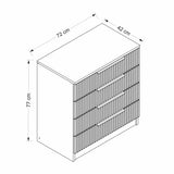 Ladekasten - Ladekast Kale Wit Melamine 72x77x42 cm - Dimehouse