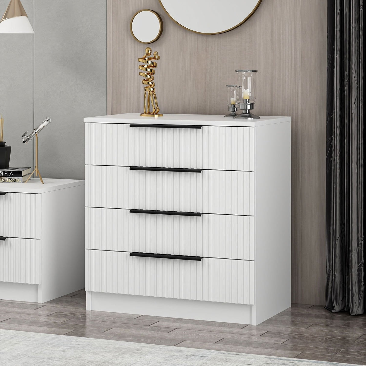 Ladekasten - Ladekast Kale Wit Melamine 72x77x42 cm - Dimehouse
