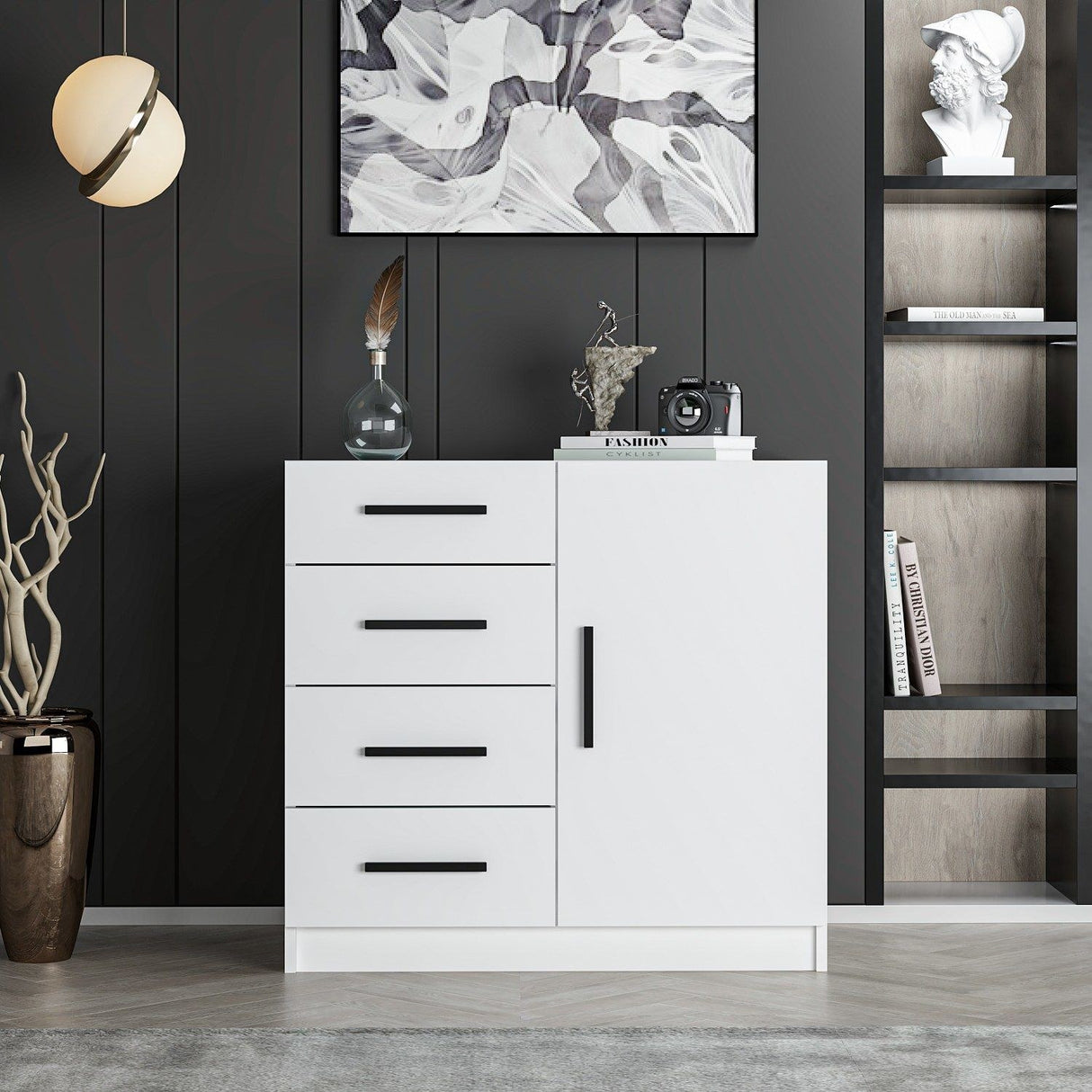 Ladekasten - Ladekast Kale Wit Melamine 90x85x47 cm - Dimehouse