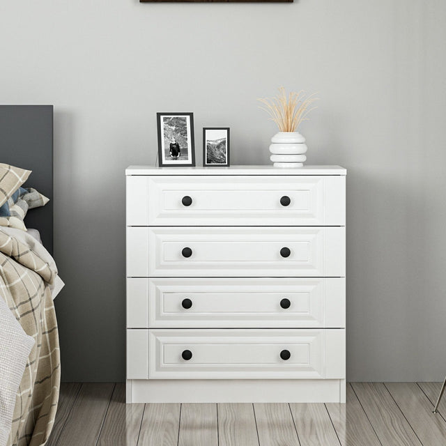 Ladekasten - Ladekast Kale Wit met Knoppen Melamine 72x77x42 cm - Dimehouse