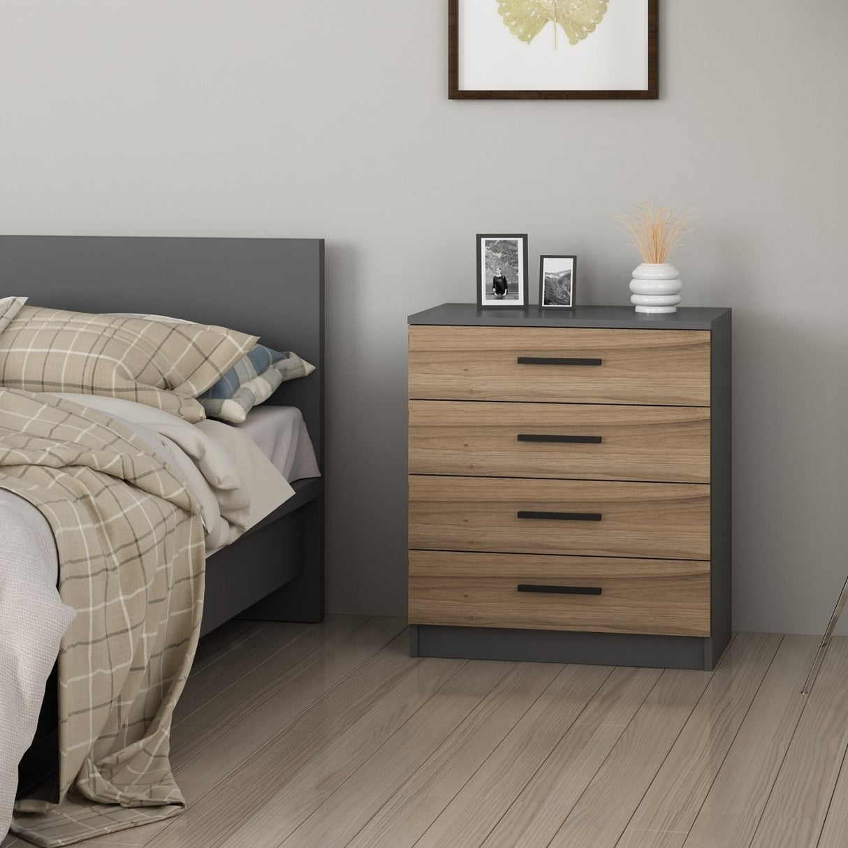 Ladekasten - Ladekast Kale Walnoot Melamine 70x42x79 cm - Dimehouse