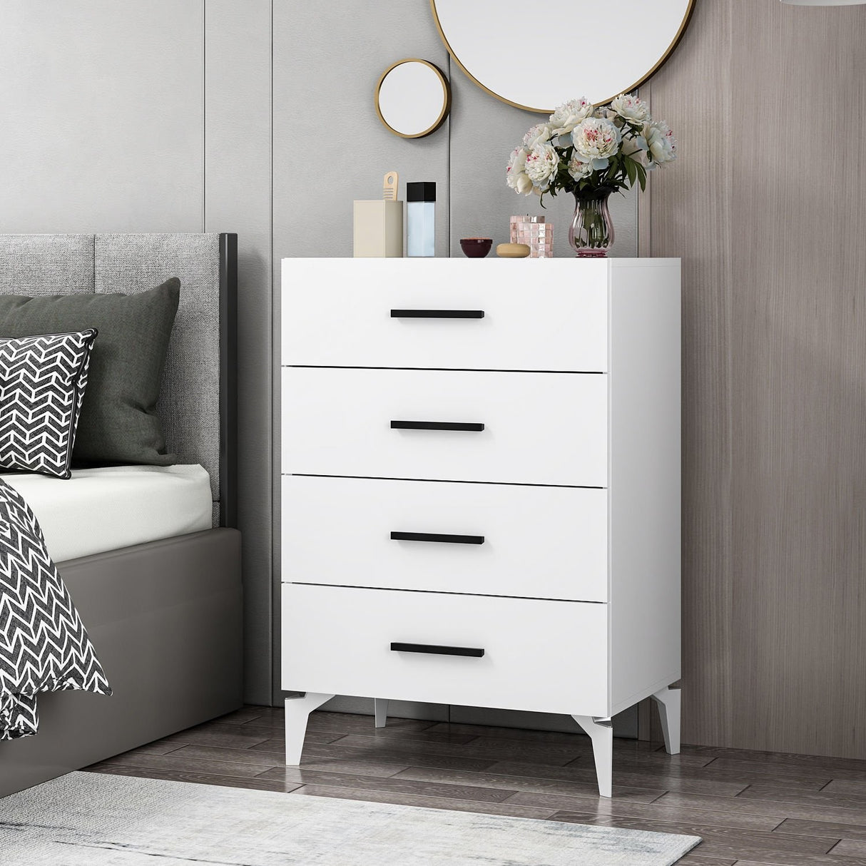 Ladekasten - Ladekast Kale Wit Melamine 72x106x47 cm - Dimehouse