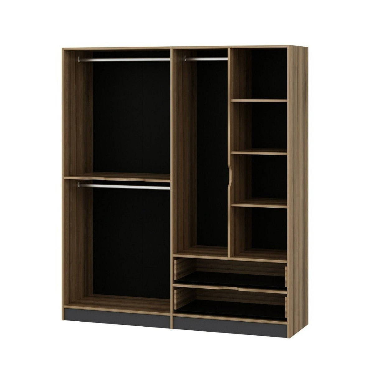 Armadio Elina Melaminico Antracite Oro 185x208x52 cm
