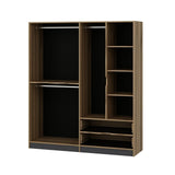 Armadio Elina Melaminico Antracite Oro 185x208x52 cm