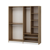 Kledingkasten - Kledingkast Elina Wit Goud Melamine 185x208x52 cm - Dimehouse
