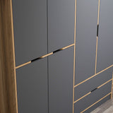 Armadio Elina Melaminico Antracite Oro 277x208x52 cm