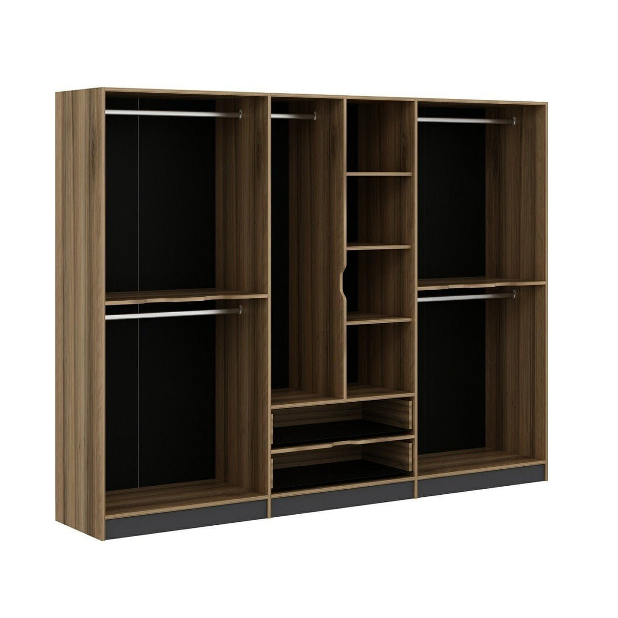 Armadio Elina Melaminico Antracite Oro 277x208x52 cm