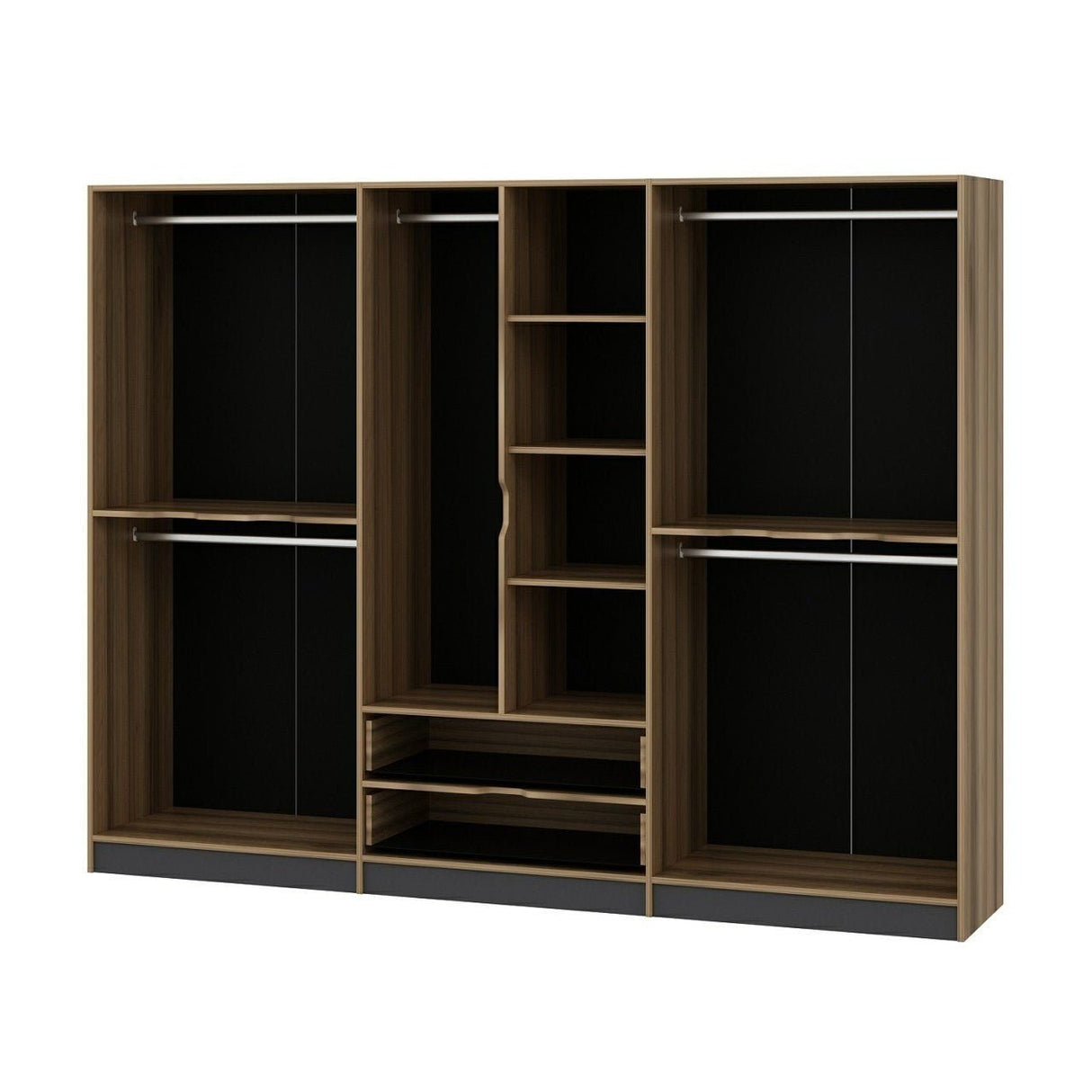 Armadio Elina Melaminico Antracite Oro 277x208x52 cm