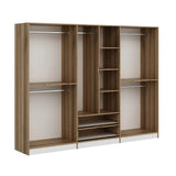 Armadio Elina Bianco Oro Melaminico 277x208x52 cm