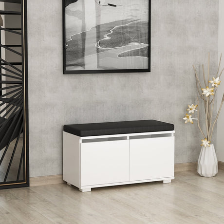 Schoenenkasten - Schoenenkast Drago Wit Melamine 80x42x35 cm - Dimehouse