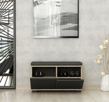 Scarpiera Drago Noce Nero Melaminico 80x42x35 cm