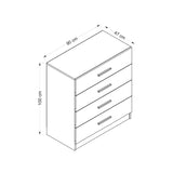 Ladekasten - Ladekast Kale TV Wit Melamine 90x100x47 cm - Dimehouse
