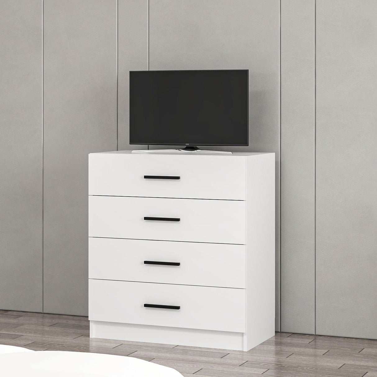 Ladekasten - Ladekast Kale TV Wit Melamine 90x100x47 cm - Dimehouse