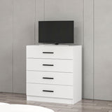 Ladekasten - Ladekast Kale TV Wit Melamine 90x100x47 cm - Dimehouse