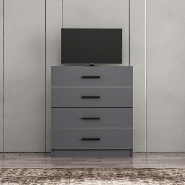 Ladekasten - Ladekast Kale TV Antraciet Melamine 90x100x47 cm - Dimehouse