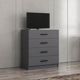 Ladekasten - Ladekast Kale TV Antraciet Melamine 90x100x47 cm - Dimehouse