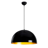 Lampada a sospensione rotonda in metallo nero Allure
