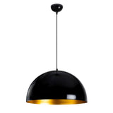 Lampada a sospensione rotonda in metallo nero Allure