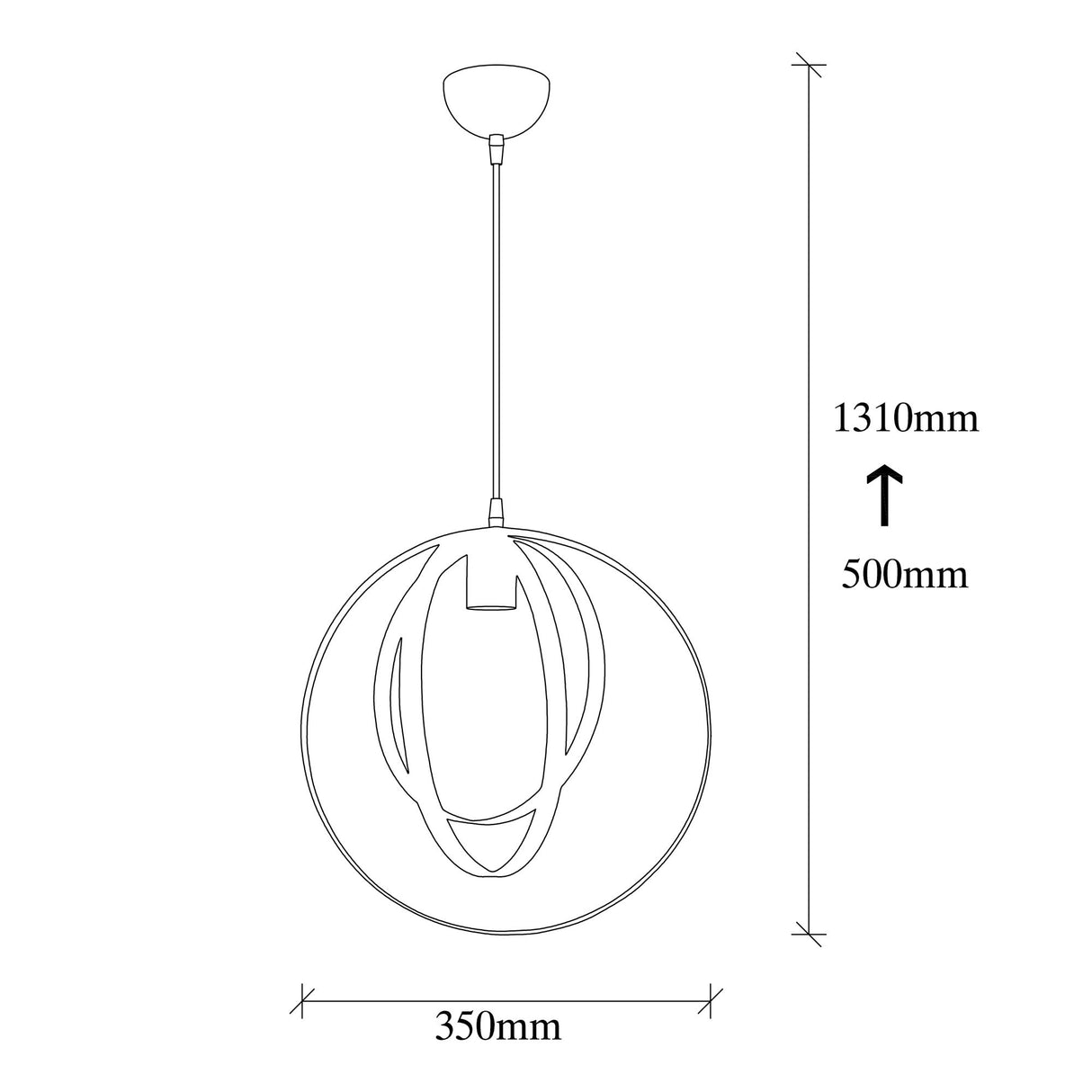 Hanglampen - Hanglamp 1 - lichts Zwart Metaal Thorn - Dimehouse
