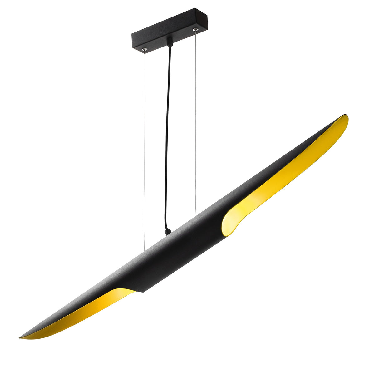 Lampada a sospensione in metallo nero Lyra