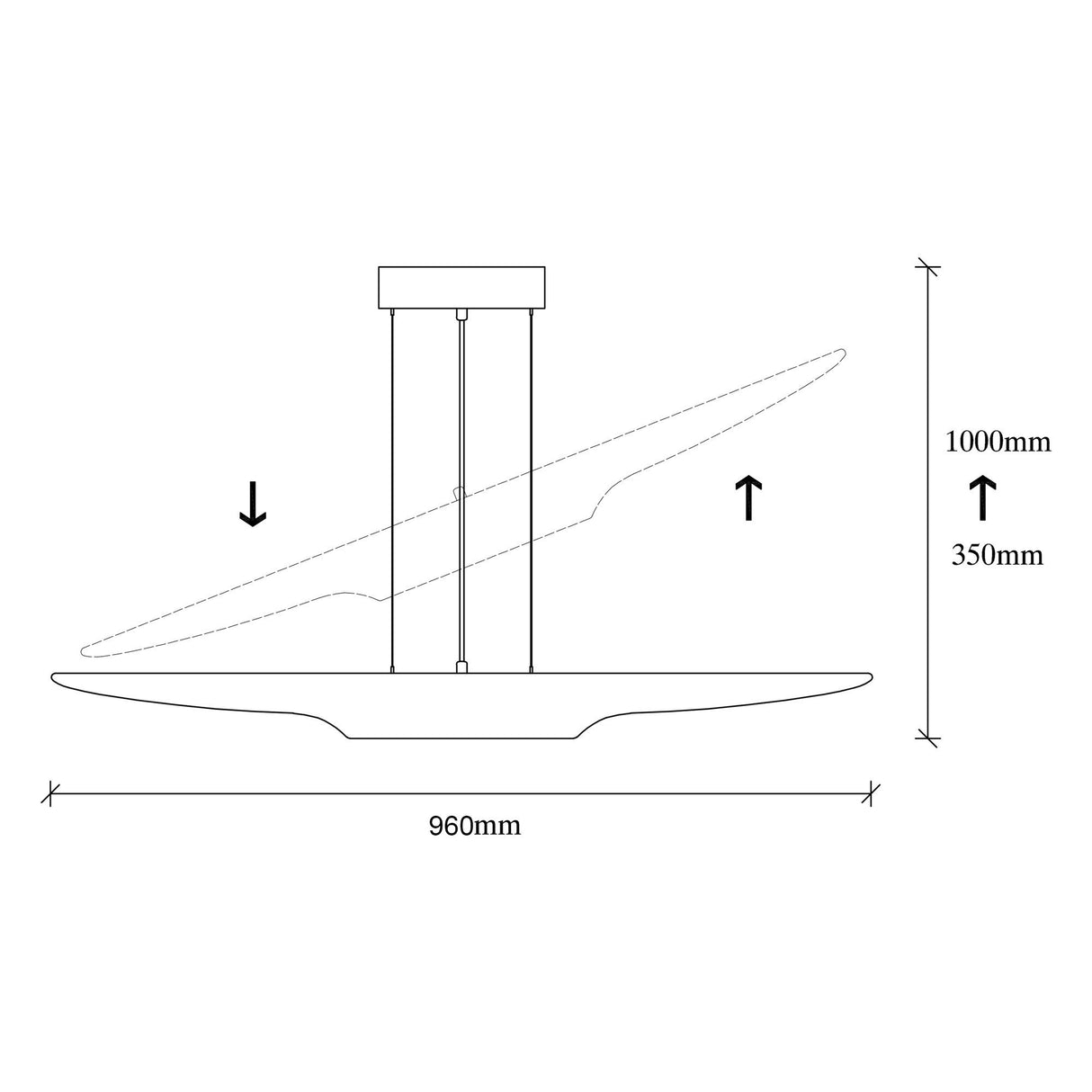 Lampada a sospensione in metallo nero Lyra