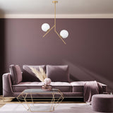 Lampada a sospensione a 2 luci in vetro dorato Nimbus