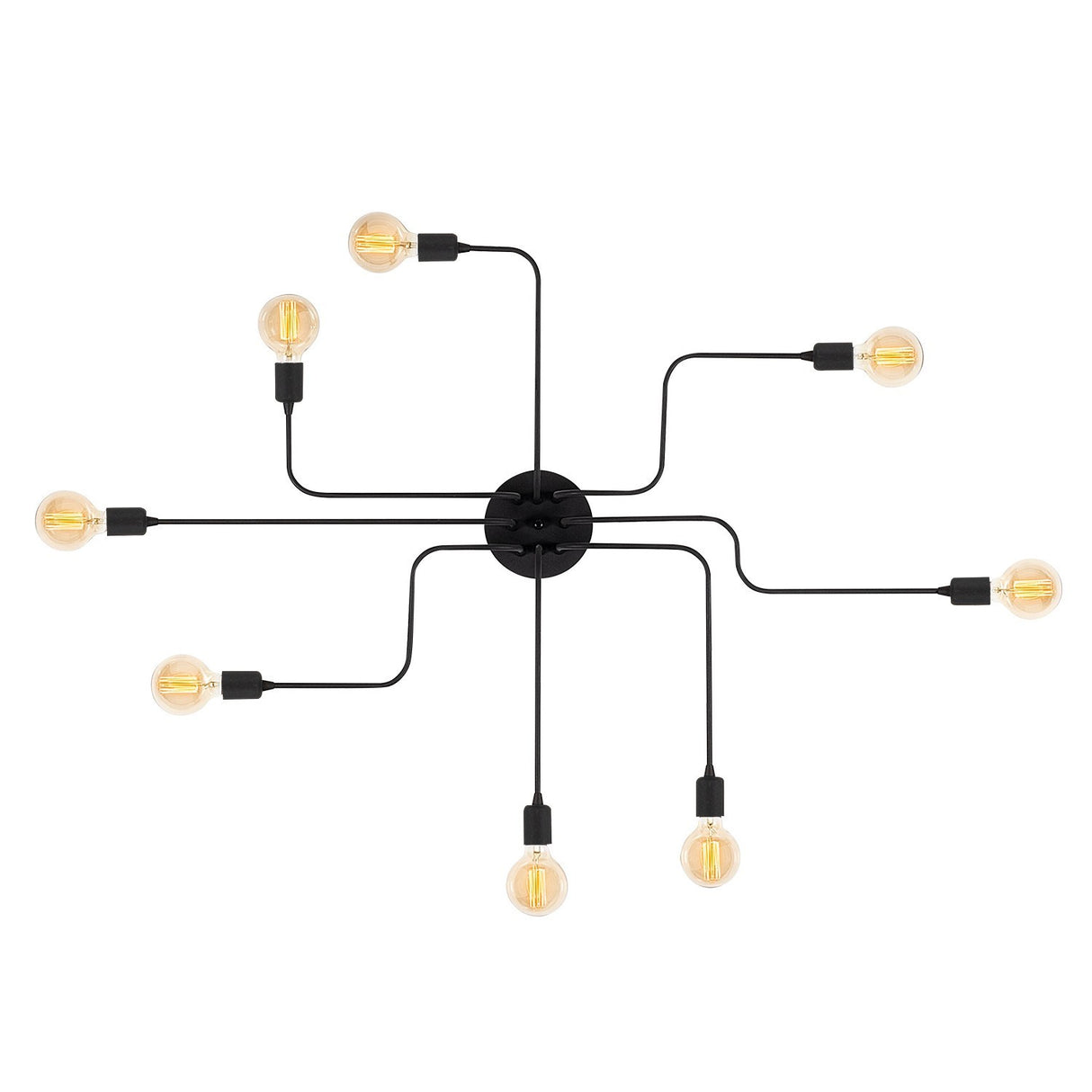 Hanglampen - Hanglamp 8 - lichts L Zwart Metaal Striker - Dimehouse