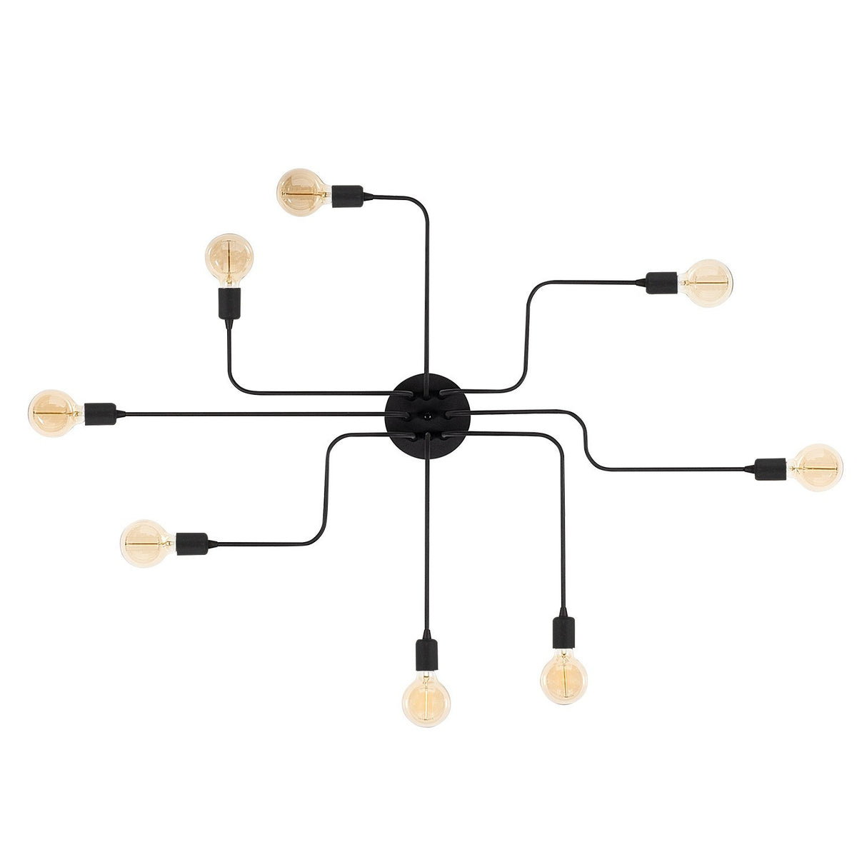 Hanglampen - Hanglamp 8 - lichts L Zwart Metaal Striker - Dimehouse