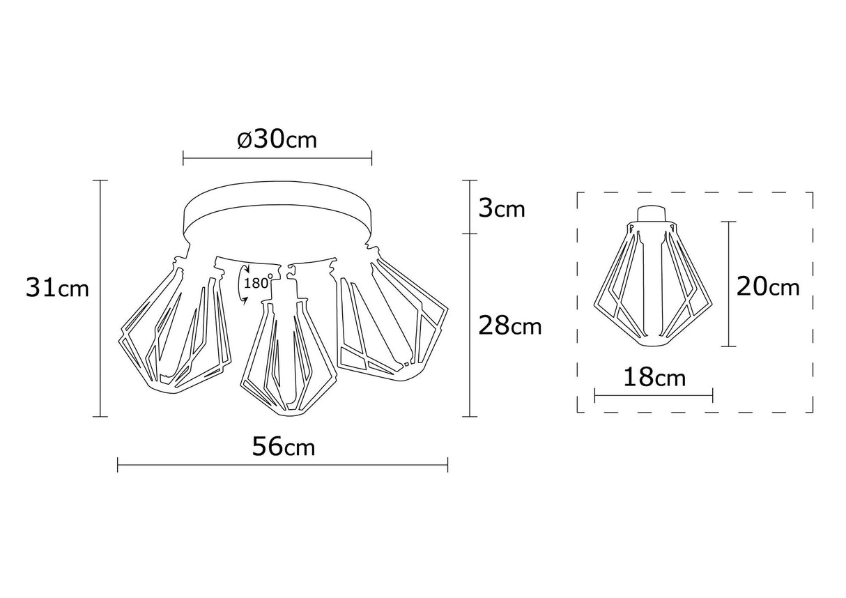 Hanglampen - Plafondlamp Rond Zwart Goud Metaal Palisade - Dimehouse