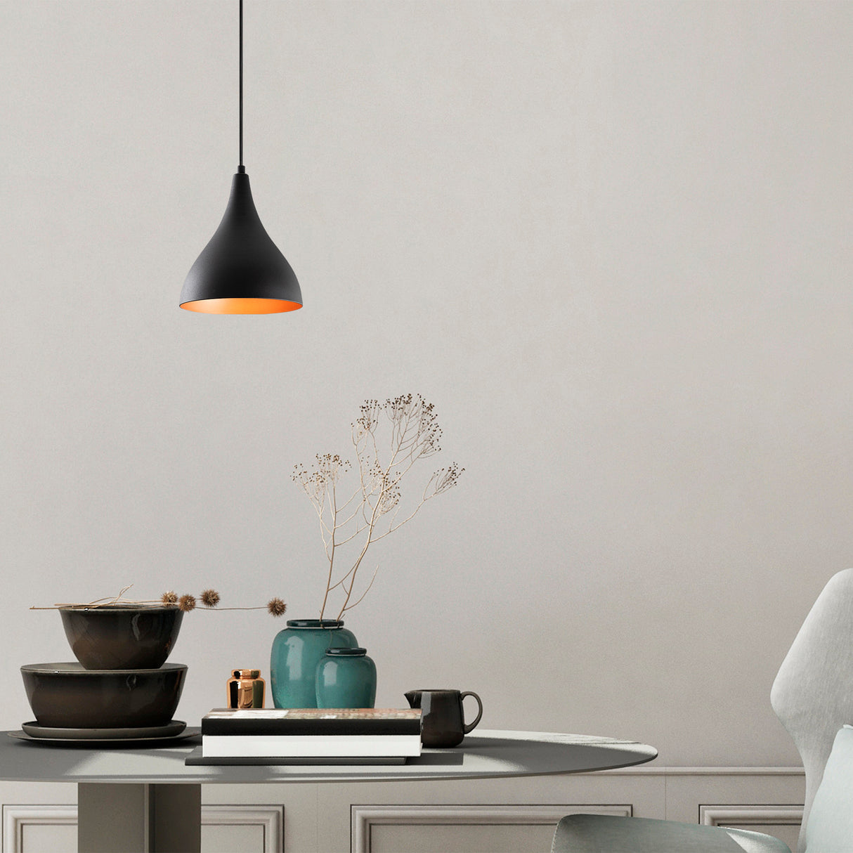 Lampada a sospensione 1 luce Black Drop Metal Allure