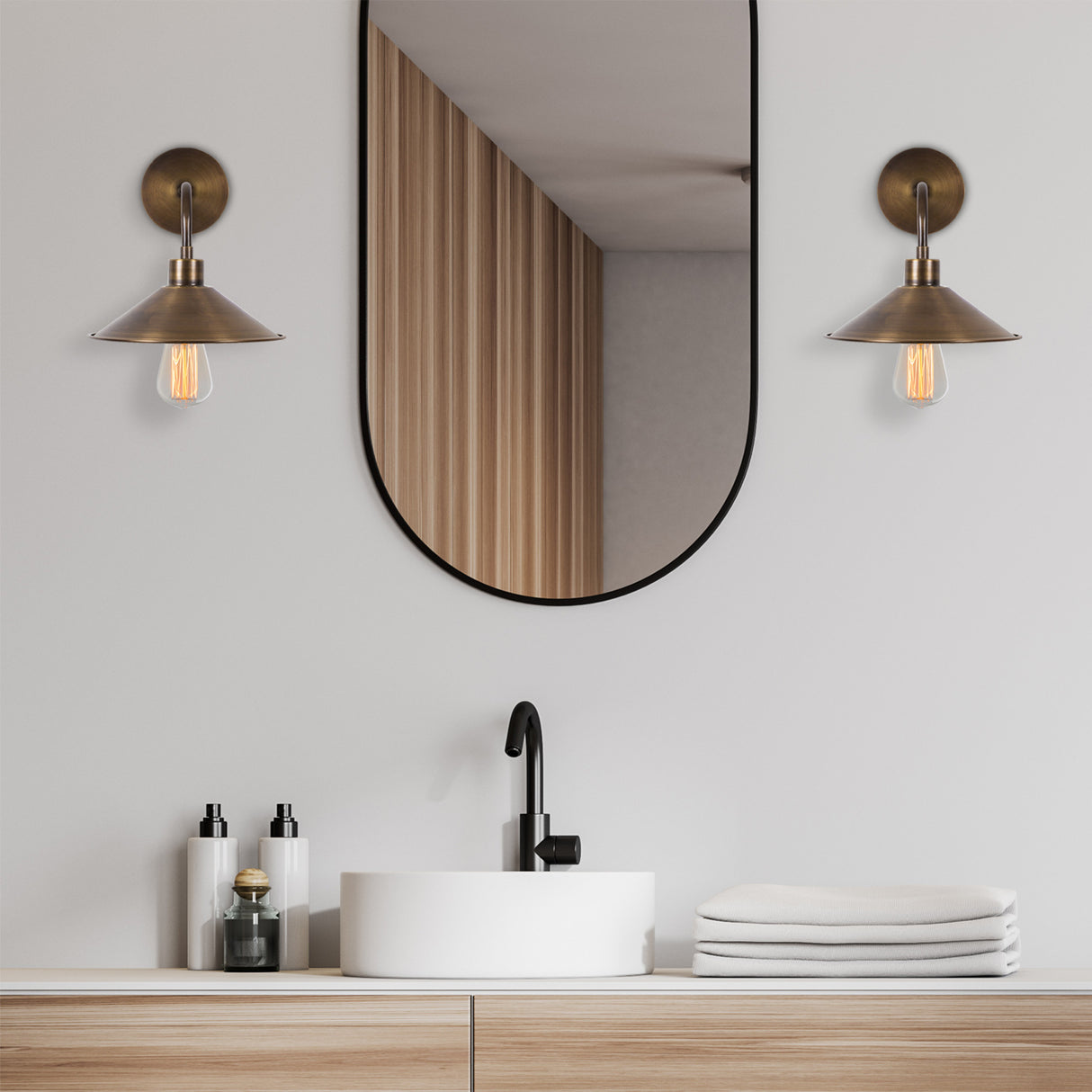 Lampada da parete Allure in metallo color bronzo