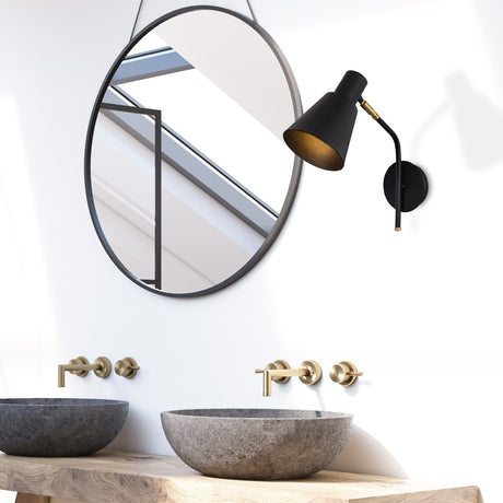 Lampada da parete Nero Oro Metallo Cremisi