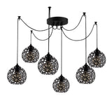Hanglampen - Hanglamp 6 - lichts Zwart Metaal Quartz - Dimehouse