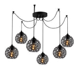 Hanglampen - Hanglamp 6 - lichts Zwart Metaal Quartz - Dimehouse