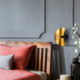 Lampada da parete in metallo nero oro Echelon