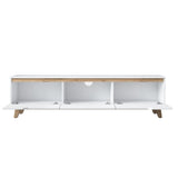 TV Meubels - TV Meubel Osiris Wit Licht Walnoot Melamine 180x48,6x35 cm - Dimehouse