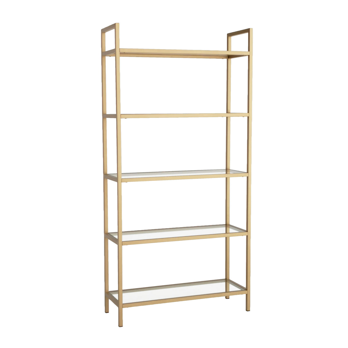Libreria moderna chic Veneto vetro metallo oro 80x165x30 cm
