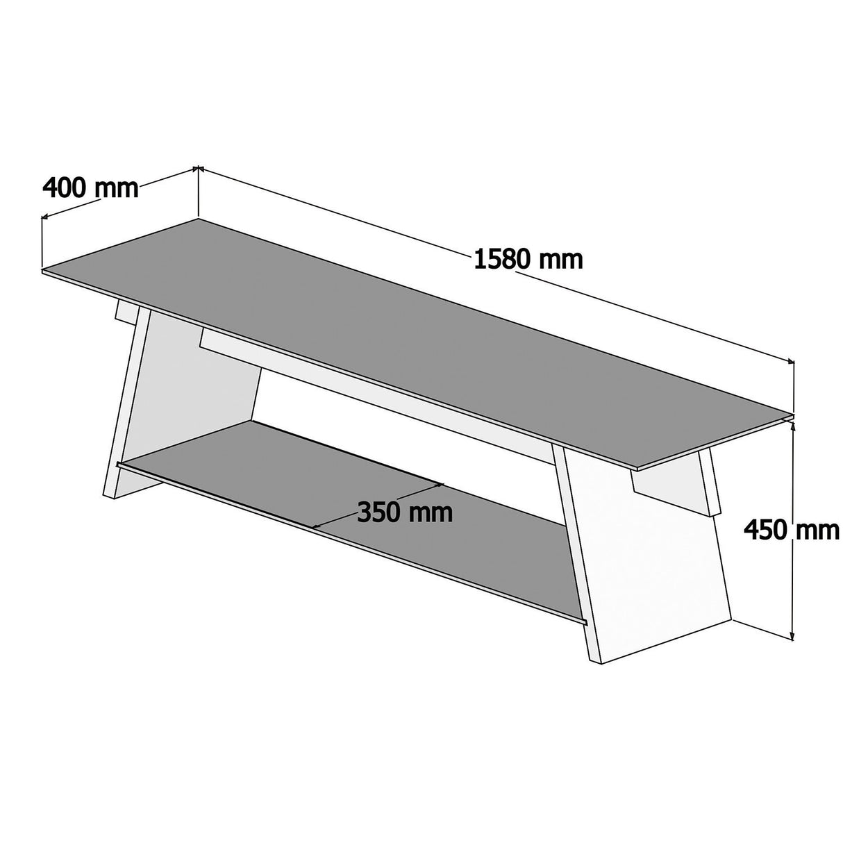 TV Meubels - TV Meubel Coral Walnoot Zwart Glas 158x45x40 cm - Dimehouse