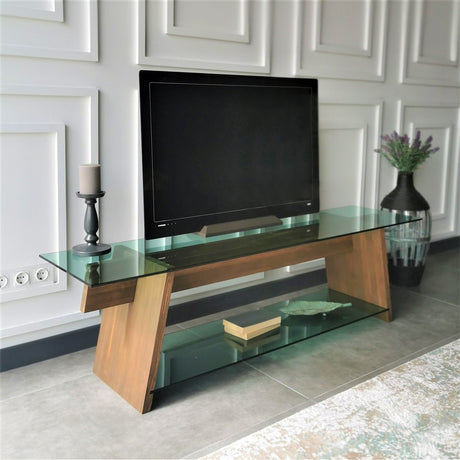 Mobile TV Corallo Noce Verde Vetro 158x45x40 cm