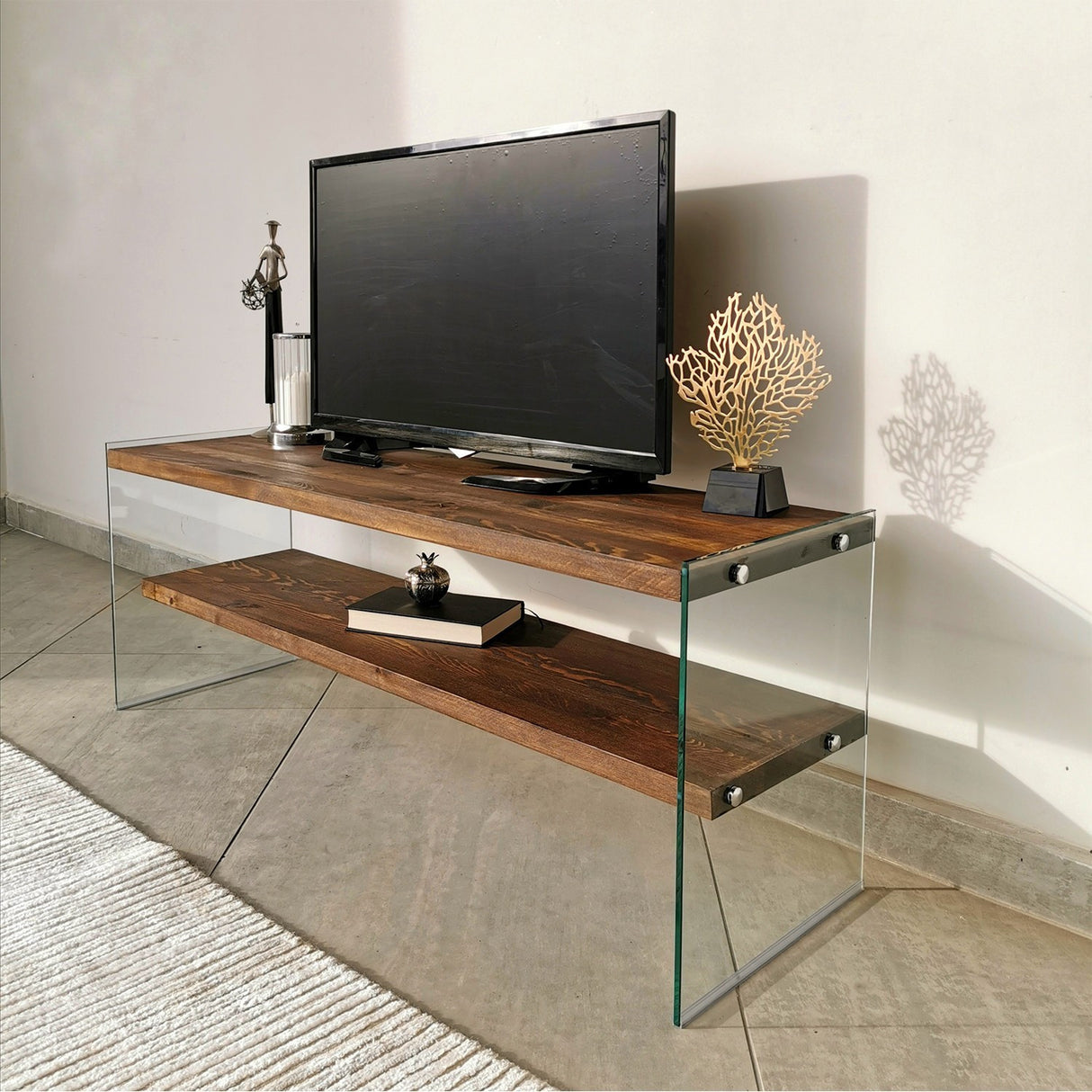 Mobile TV Coral Noce Pino Legno 120x45x35 cm