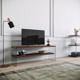 Mobile TV Coral Noce Scuro Legno di Pino 120x45x35 cm