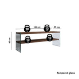 Mobile TV Coral Noce Scuro Legno di Pino 120x45x35 cm