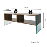 TV Meubels - TV Meubel Echo Walnoot Melamine 120x45x35 cm - Dimehouse