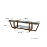 TV Meubels - TV Meubel Amaufi Walnoot Glas 158x35x35 cm - Dimehouse