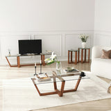 TV Meubels - TV Meubel Amaufi Walnoot Glas 158x35x35 cm - Dimehouse
